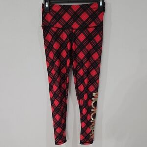 Victoria Sport Sz S/P Red Checkered Buffalo Plaid Leggings